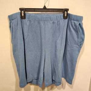 Lands' End Women's Light Blue Sport Knit Shorts Sz 2X Casual Pull-On Vacation